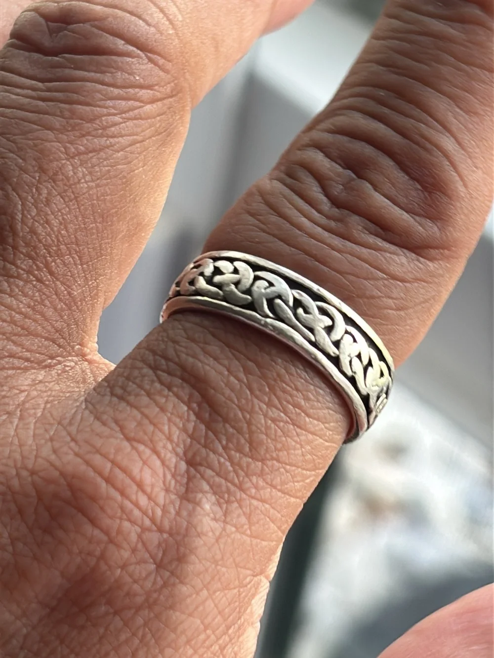Vintage Sterling Silver Eternity Celtic Design Ring